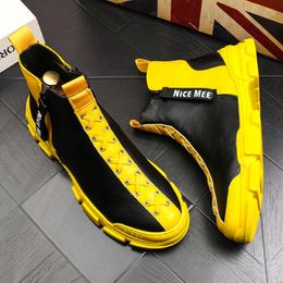 High Men New Fashion S Designer Tops Zipper Casual Flats Platform Boots Botkle Kateboard Shoes Zapatos Hombre B Hoes Hoes