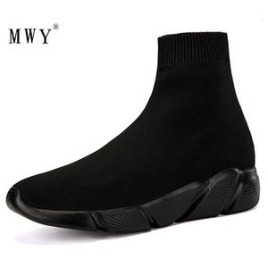 High Men Top Mwy Jurk Sneakers Flying Woven Socks Schoenen Mannen Black Trainers Soft Comfortabele paar Casual schoenen plus maat 230518 249