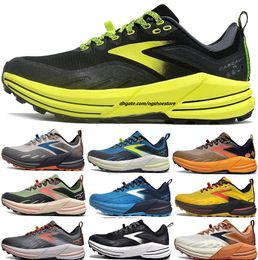 High Men Women Brooks Cascadia 16 Rubber Running Shoes Triple Black Wit Soft Soft Soly Vision Color Blush Trainers Platform Sportsontwerper Sneakers