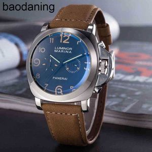 High Mens Panerass Watch Quality Designer Digital Dial Mechanical Movement Leather Strap Business Men's Pols Liu Pv4z