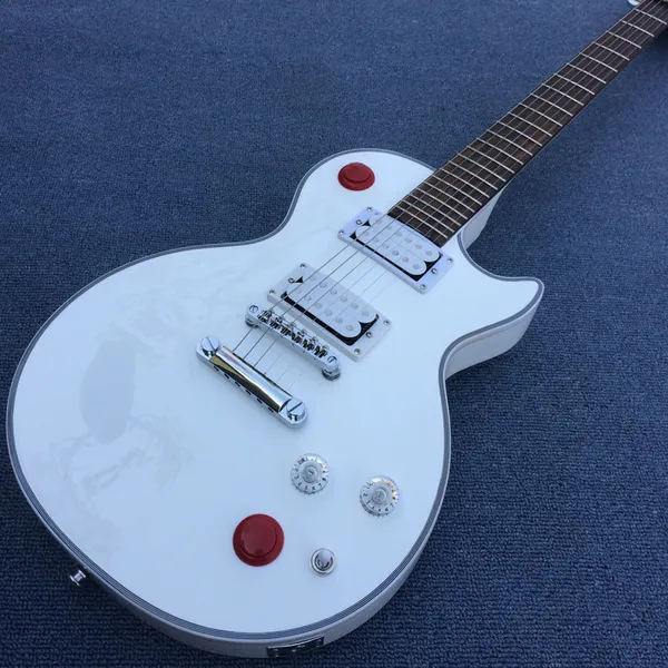 Guitarra eléctrica de interruptor rojo blanco de alta montaña, diapasón de madera de rosa, envío gratis