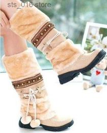 Haut sur fourrure talon hiver hiver chauds épaissis bottes femme chaussures fashion sexy botas longues femme chaussures ah053 taille 35-40 ghu89 t230824 358