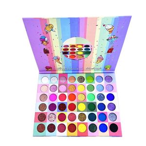 Palette de fards à paupières de couleur vive haute pigmentée 48 nuances longue durée imperméable à l'eau mat miroitant palette de fard à paupières maquillage pour femmes DHL