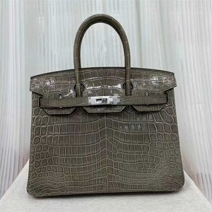 High Platinum Sac Designer Nile Gloss Crocodile Belly 30cm Fashion Trend Sac à main