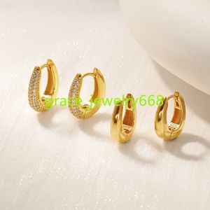 High Pobish Sterling Silver 925 Bijoux Gold Vemeil 14k Chunky Huggie Hoop Ooy Eargs for Women