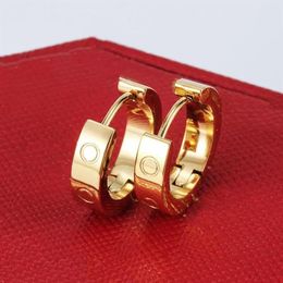 Haute poli mode Huggie bijoux cadeaux de fête boucles d'oreilles Hip Hop boucles d'oreilles or Rose boucles d'oreilles pour femmes fête de mariage cerceau Who258E