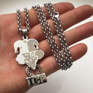 Collier à breloques en acier inoxydable, argent poli, CLOWN TWIZTID, 4mm, 24 pouces, chaîne Rolo Jugallo pour hommes 246e