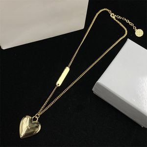 Klassieke gouden hart liefde kettingen voor vrouwen gepolijste glanzende hangers ketting dame nachtclub feest cadeau sieraden