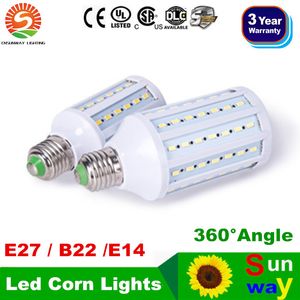 High Power 20W 25W 30W LED-maïsverlichting SMD 5730 E27 E14 B15 B22 Dimbare LED-lampen Hanglamp 360 Hoek AC 110-240V