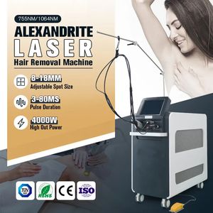 Machine d'épilation indolore haute puissance 4000W Alex Laser 755nm 1064nm utilisation en Salon de beauté à impulsion longue