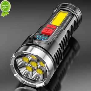 Haute puissance 400LM rechargeable 6 lampes de poche LED avec lumière latérale COB éclairage extérieur léger ABS torche voiture Moto feux de travail