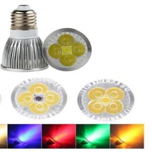 Ampoule LED de projecteur de lampe de lumière LED de la puissance élevée 4x1 W E27, couleur rouge/bleu/vert/jaune