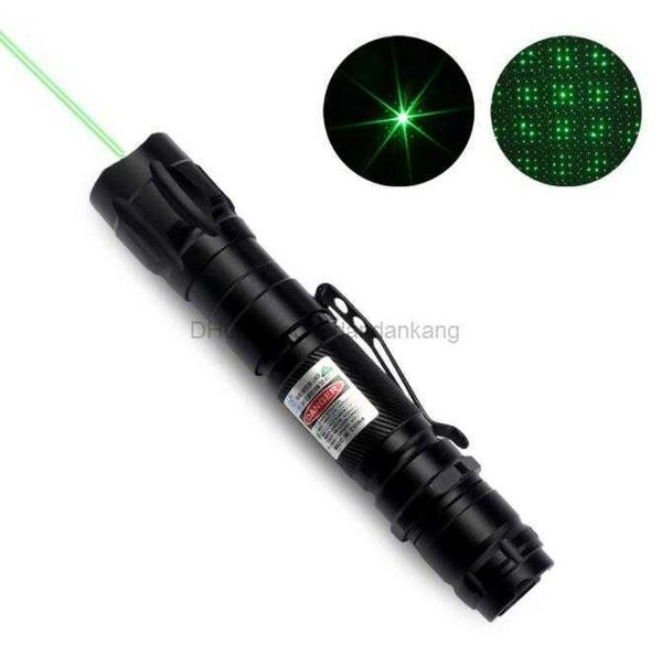 Lampes de poche laser militaires haute puissance 5W 532nm Rouge vert violet bleu Pointeur laser à faisceau puissant Batterie rechargeable USB 18650 Lampe torche laser avec clip pour stylo