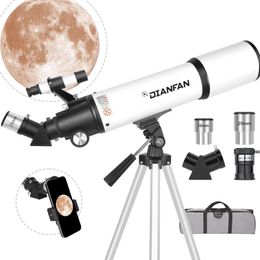 Télescope astronomique de 600 mm de 800 mm à haute puissance pour adultes, débutants et enfants - télescope réfractant entièrement enduit à usage professionnel