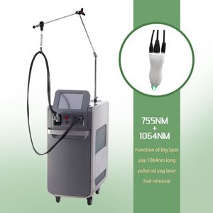 Hoog vermogen Alexandrite Laser Hair Removal Machine 755 Nm Nd Yag 1064nm Nail Acne Treatment Spider aderen verwijderen schoonheidsapparatuur