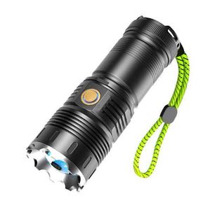 Lampe de poche haute puissance torche en alliage d'aluminium 800 mètres longue lampe de lumière Led Zoom rechargeable lampe de poche tactique torche de chasse en plein air Alkingline