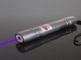 High Power Focusable 405 Nm UV Laser Pointer Blue Violet Purple met 5 Star Caps zaklampen Torches3029604