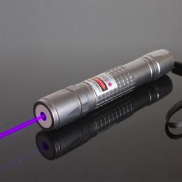 Puntero láser UV enfocable de alta potencia de 405 nm azul violeta púrpura con tapas de 5 estrellas linternas antorchas 228P