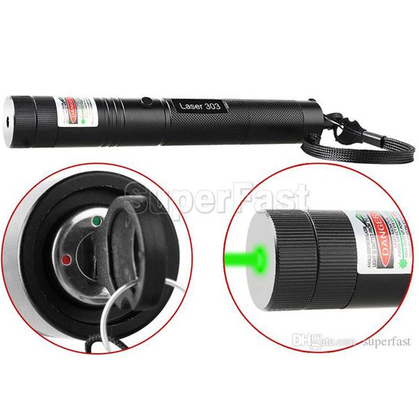 Haute puissance laser 303 stylo pointeur laser vert mise au point réglable correspond à la lumière laser dans la boîte de vente au détail 50pcs DHL livraison gratuite