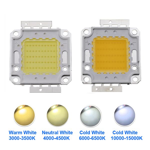 Chip LED de alta potencia 50W Blanco frío (10000K - 15000K / 1500mA / DC 30V - 34V / 50 Watt) Intensidad súper brillante SMD COB Emisor de luz Componentes Diodo 50 W Bombilla Perlas de lámpara Crestech