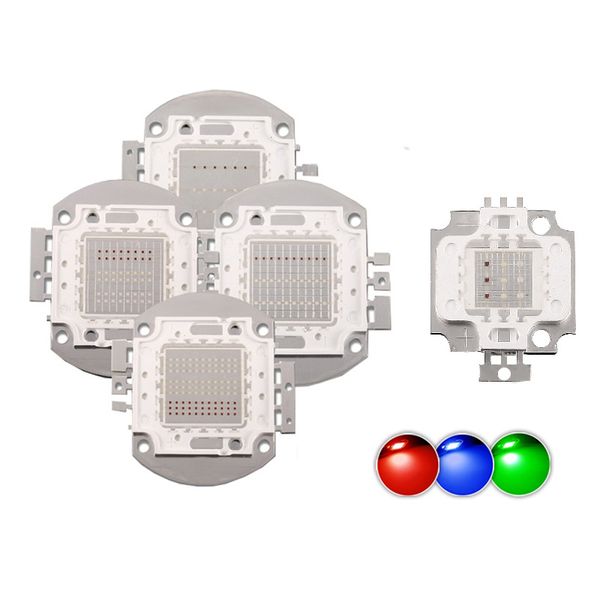 Puce LED haute puissance 50 W multicolore RVB rouge vert bleu jaune couleur super lumineuse intensité SMD COB composants émetteurs de lumière diode 50 W ampoule lampes perles usalight