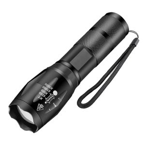 High Power Led Flashlights Camping Torches 5 Lighting Modes Aluminum Alloy Zoomable Light Waterproof Material Use 3 AAA Batteries LL