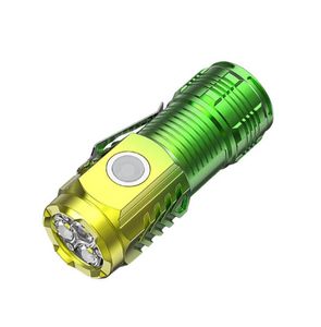 High Power LED-zaklampen Mini Torch met 3 LED en krachtige magneet Zelfverdedigingslamp 5 Verlichtingsmodi Bright Outdoor Lights