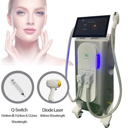 High power permanente 755 808 1064 diode laser ontharing tattoo remover ndyag picolaser machine