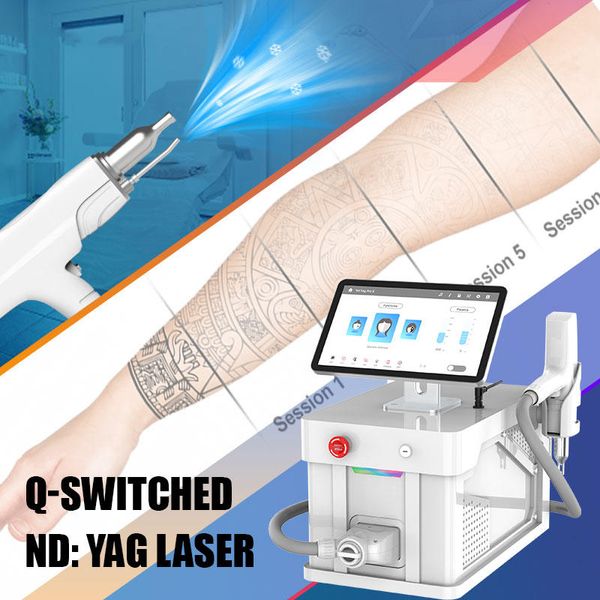 Máquina láser de eliminación de pigmentos con láser ND YAG para eliminación de tatuajes con láser de picosegundo de alta potencia con 532nm 755nm 1064nm 1320nm para pigmentación