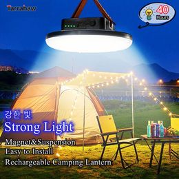Lanterne de camping LED rechargeable haute puissance avec aimant lumière forte Zoom lampes de poche portables lumières de tente éclairage de réparation de travail 240327