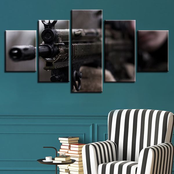 Toile de fusil de Sniper haute puissance, affiches imprimées HD, décoration de maison, images d'art murales, 5 pièces, peintures artistiques sans cadre