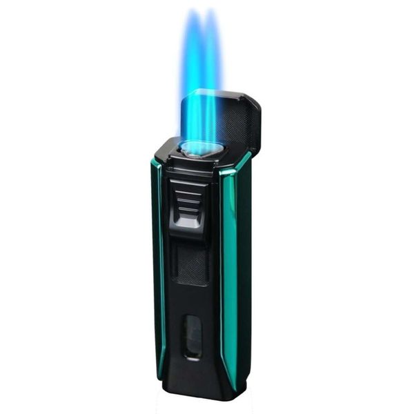 Players de torche haute puissance en gros tuyau métallique polyvalent iatable à trois tirs à flamme bleue directe plus légère