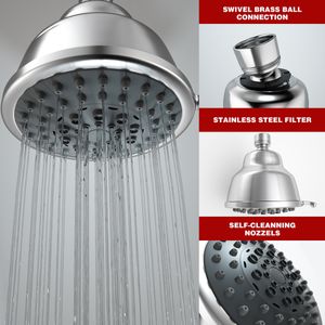 Pommeau de douche à haute pression Eco Pommeau de douche à économie d'eau Rotation à 360 degrés avec ventilateur Buse de douche Pluie Accessoires de salle de bain
