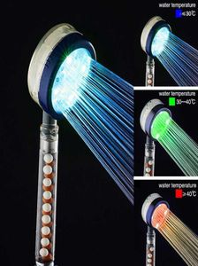 Hogedruktemperatuursensor LED Handdouchekop Negatieve Ionische waterbesparende handdouche Waterkracht LED12527775