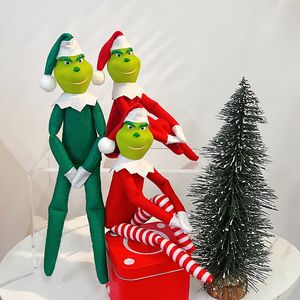 Poupée Grinch de noël rouge en vinyle de haute qualité, jouets en peluche, monstre vert, elfe, poupées en peluche douces, décoration suspendue pour arbre de noël, cadeaux du nouvel an pour enfants