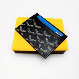Porte-cartes de crédit de haute qualité pour hommes et femmes, Mini porte-cartes bancaire classique, petit portefeuille en toile enduite mince avec boîte