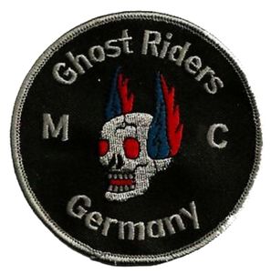 Ghost Riders Ghost Riders Skull Patch Biker Motorcycle Club Chaleco Outlaw Cool Biker Mc Jacket Punk Iron en parches Envío gratis