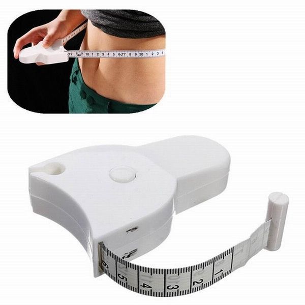 Calibrador de grasa corporal preciso de alta calidad de 1,5 m, cinta métrica corporal, regla métrica, cinta métrica, cuerpo blanco