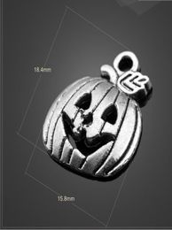 Hoge kwaliteit 10 stukslot 184 mm158mm Diy Accessoires Antiek Silver Halloween Pumpkin Charms voor doe -het -zelf sieraden maken sieraden MA4777043