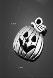 Hoge kwaliteit 10 stukslot 184 mm158mm Diy Accessoires Antiek Silver Halloween Pumpkin Charms voor doe -het -zelf sieraden Making Sieraden MA6417138