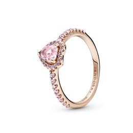 Alta qualidade 100% 925 prata esterlina ajuste pandoraly anel jóias ouro novo sublime coração rosa verde anel noivado amantes moda anel de casamento para mulher