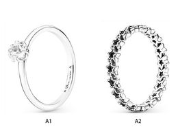 Haute qualité 100% 925 Sterling Silver New Galaxy Star Ring Couple DIY fit pandora Bague Bijoux Fiançailles Amoureux De Mode Bague De Mariage Pour Les Femmes