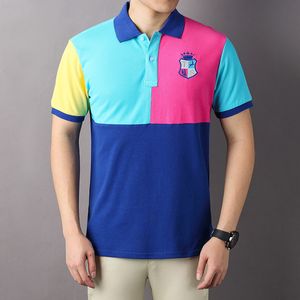 Haute qualité 100% coton broderie couleur contrastée polos chemise T-shirt à manches courtes pour hommes tendance personnalisée couleur contrastée commerce extérieur nouveau style