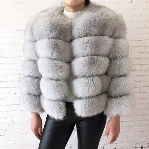 Haute qualité 100% manteau de fourrure véritable femme hiver mode cuir chaud manteau de fourrure naturelle manches veste courte 201112
