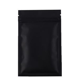 Hoge kwaliteit 100 X Metallic Mylar ziplock bags platte bodem Zwart aluminiumfolie kleine plastic ziplock bags232E