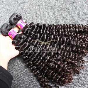 Grade 9A Natuurlijke Zwarte Krullend Haar Inslag 10-24 Inch 2 stks / partij Hair Extentions Topkwaliteit Maleisisch Menselijk Haar Gratis Verzending