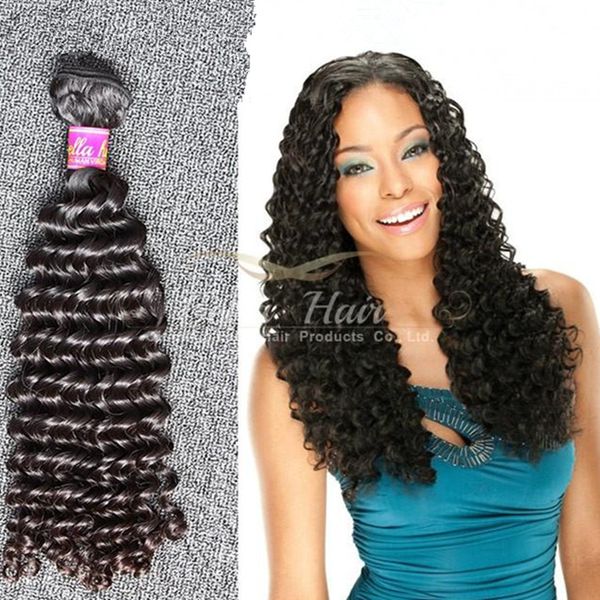 Bouclés Vague Cheveux Péruvienne Vierge Humaine Bundles Trame 8A Cheveux Usine Vente Remy Extensions Vente Chaude 1 Pièce 8-34 pouces Long