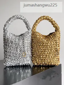 Hoge kwaliteit 10A gevlochten bloemblaadje Bucket Bag Dames handtas met één schouder, luxe designer leren tas