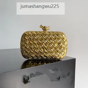 Pochette tissée de haute qualité 10A, sac à main de luxe de styliste en cuir, sac de maquillage doré