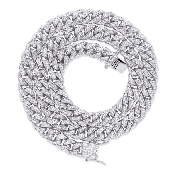 Haute qualité 10mm chaîne cubaine collier cuivre griffes ensemble zirconium plein diamant glacé Hip Hop hommes accessoires de mode personnalisés Bijoux plaqués or Bijoux